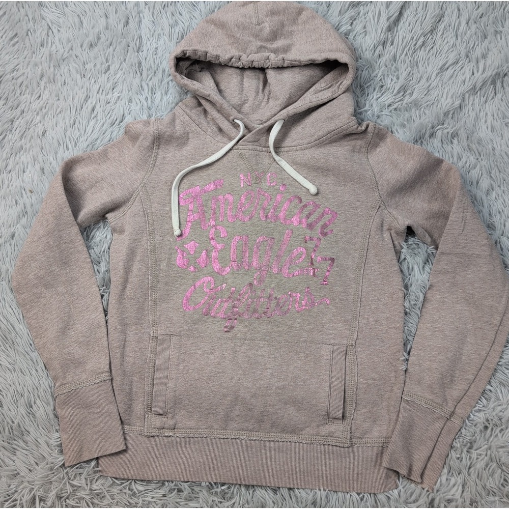 American Eagle Outfitters Sweatshirt Womens XS Hoodie Pocket NYC Spellout